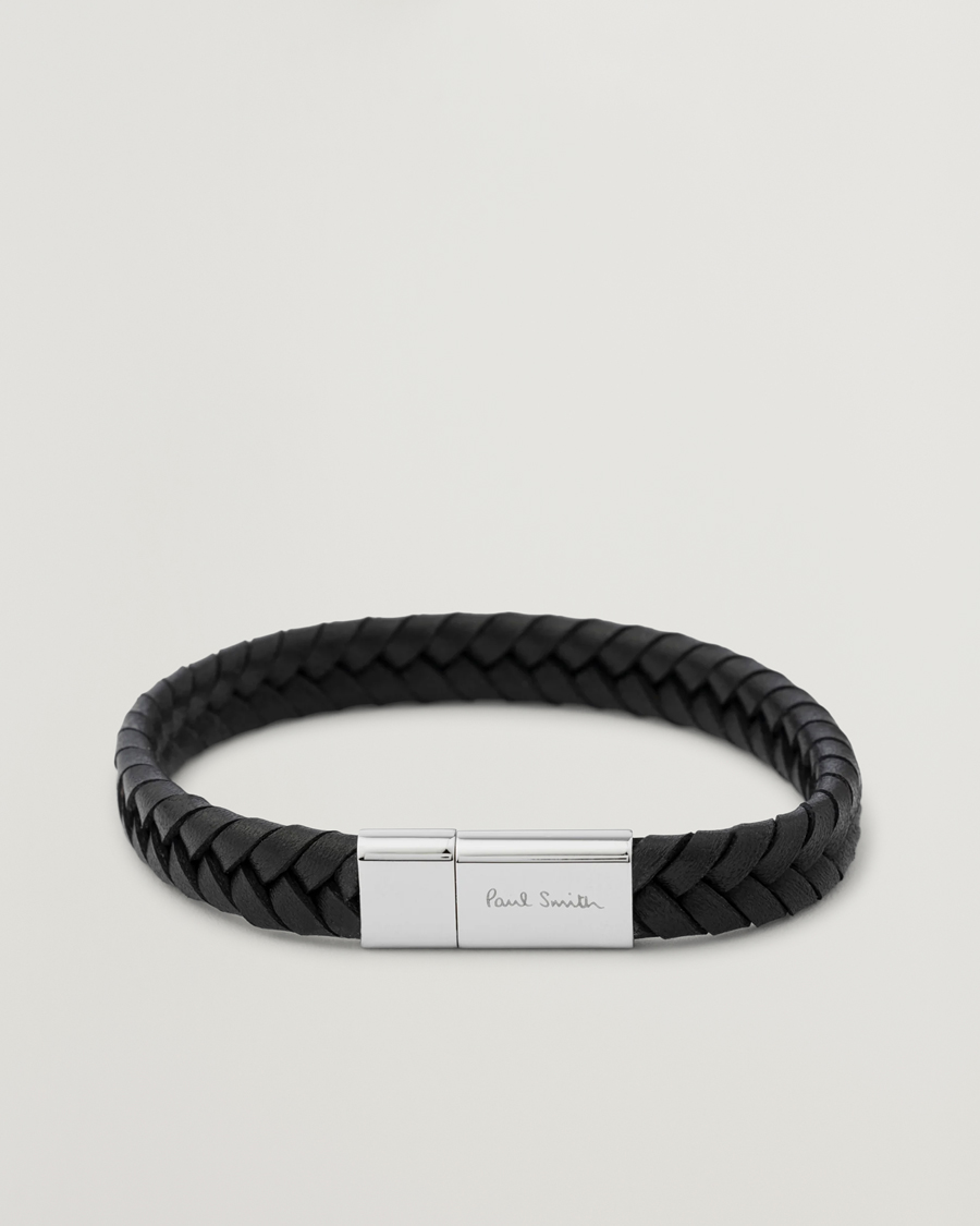 Herren | Paul Smith Two Tone Leather Bracelet Black | Paul Smith | Two Tone Leather Bracelet Black
