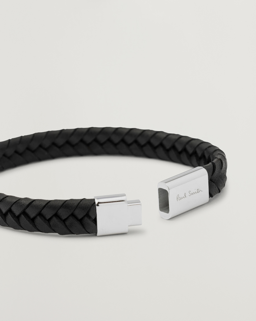 Herren | Paul Smith Two Tone Leather Bracelet Black | Paul Smith | Two Tone Leather Bracelet Black