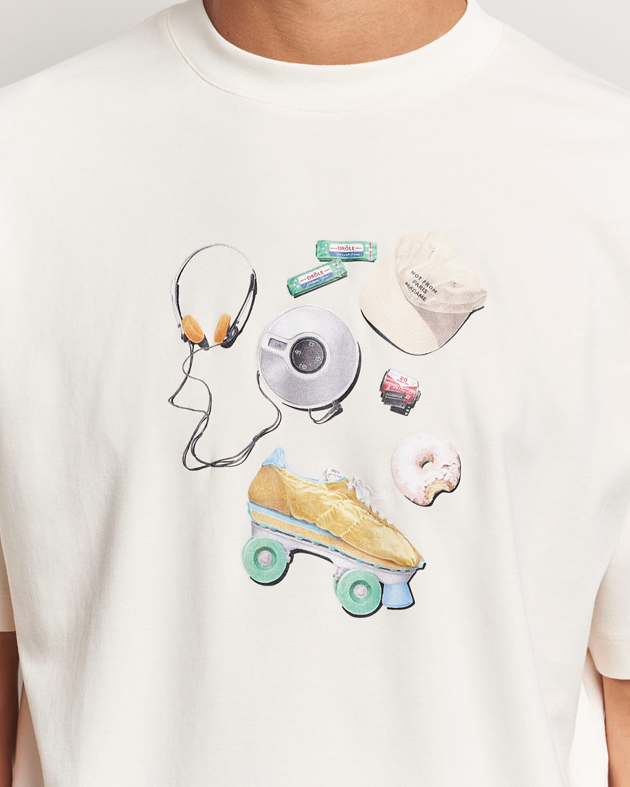 Herren | T-Shirts | Drôle de Monsieur | Balade Printed T-Shirt Cream