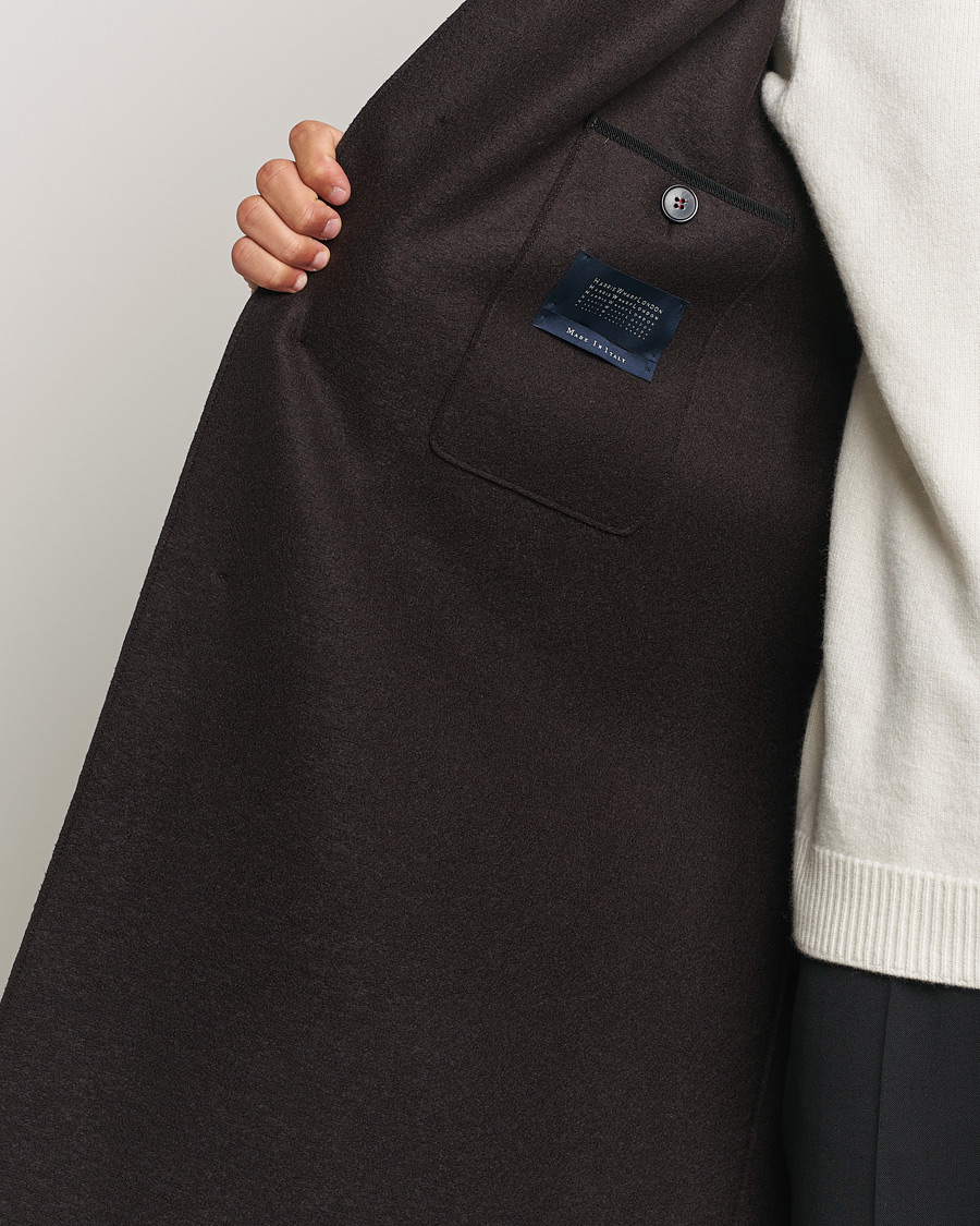 Herren | Jacken | Harris Wharf London | Pressed Wool Mac Coat Dark Brown