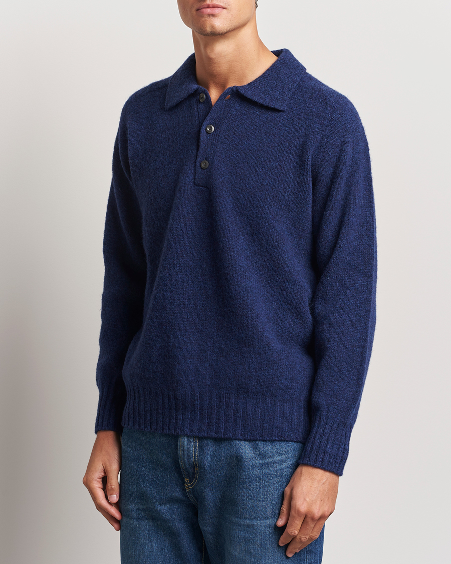 Herren | Pullover | Howlin' | Brushed Wool Polo Magic Blue