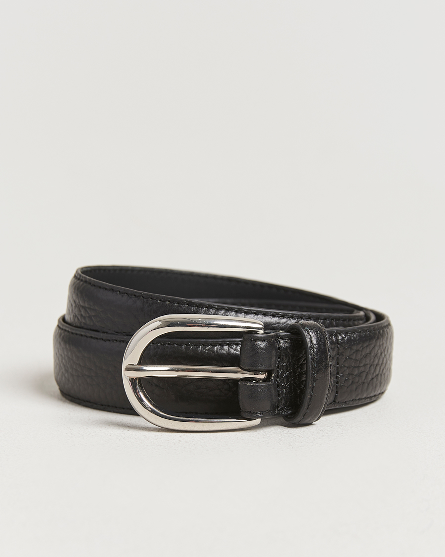 Herren | Gürtel | Loake 1880 | Harry Grained Leather Belt Black