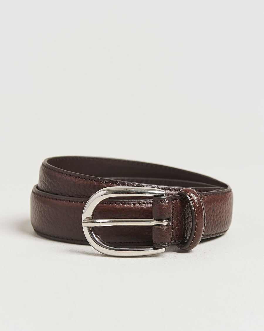 Herren | Gürtel | Loake Shoemakers | Loake 1880 Harry Grained Leather Belt Dark Brown