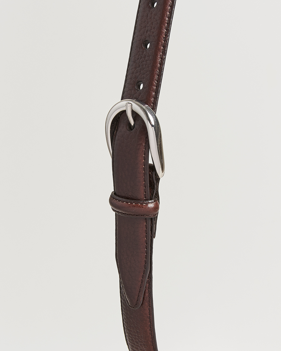 Herren | Gürtel | Loake 1880 | Harry Grained Leather Belt Dark Brown