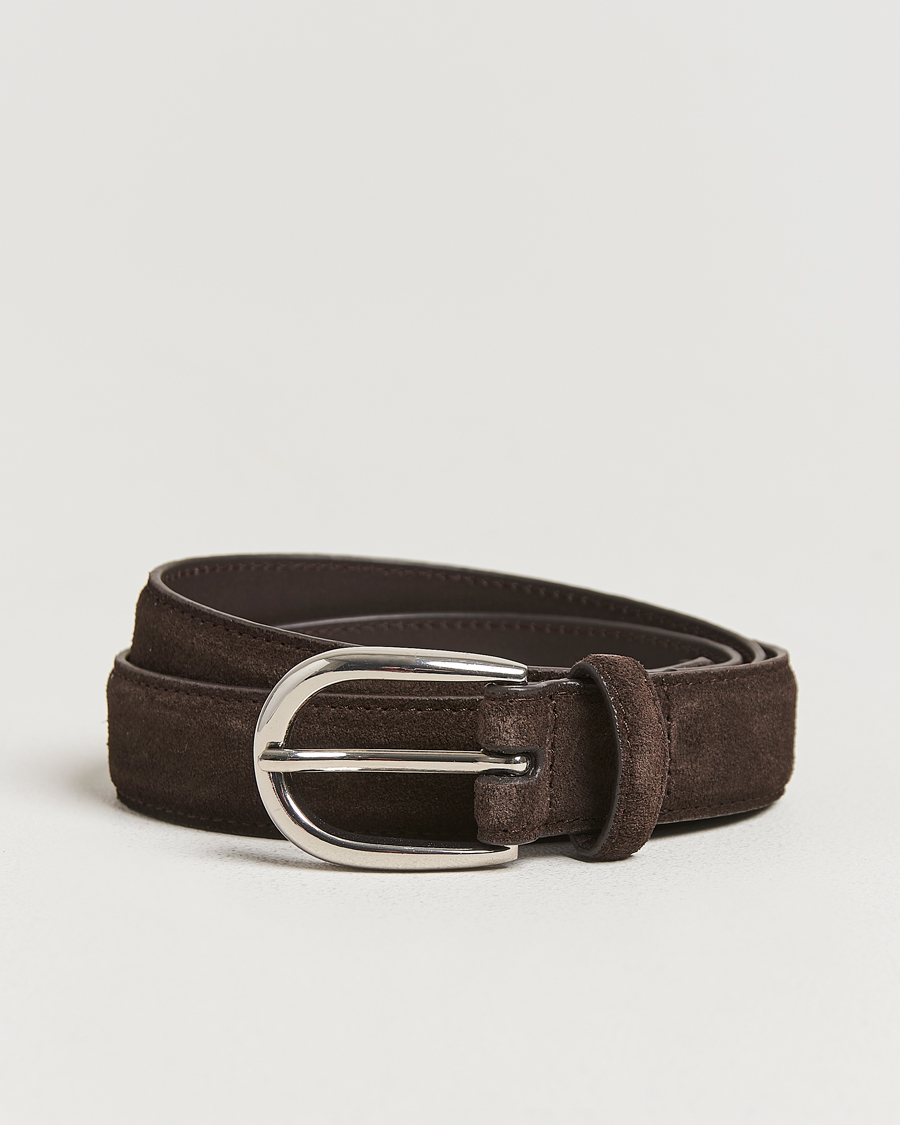 Herren | Gürtel | Loake 1880 | Harry Suede Belt Dark Brown