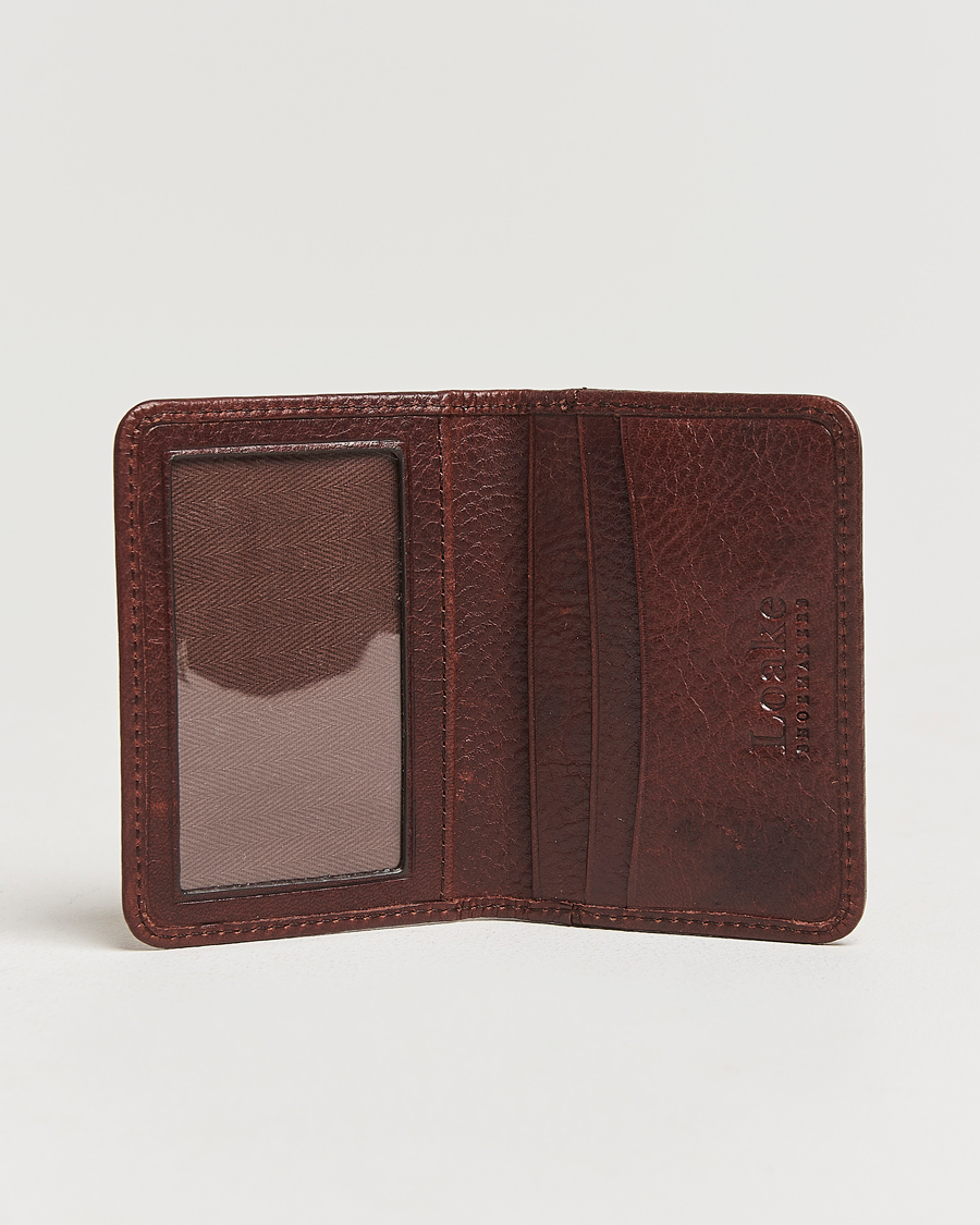 Herren | Loake 1880 Fenchurch Grained Leather Card Holder Dark Brown | Loake 1880 | Fenchurch Grained Leather Card Holder Dark Brown