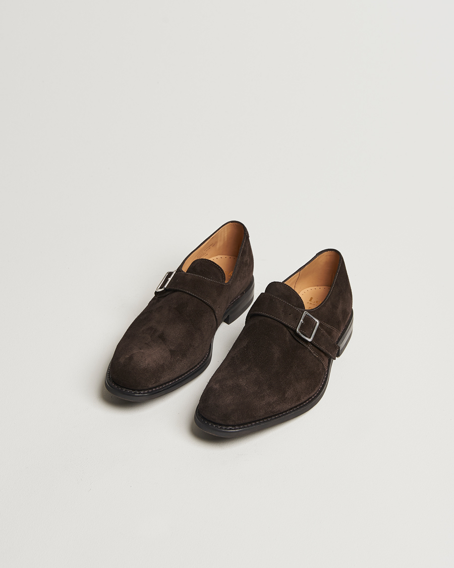 Herren | Monkstrap | Loake 1880 | 357 Suede Single Monk Dark Brown