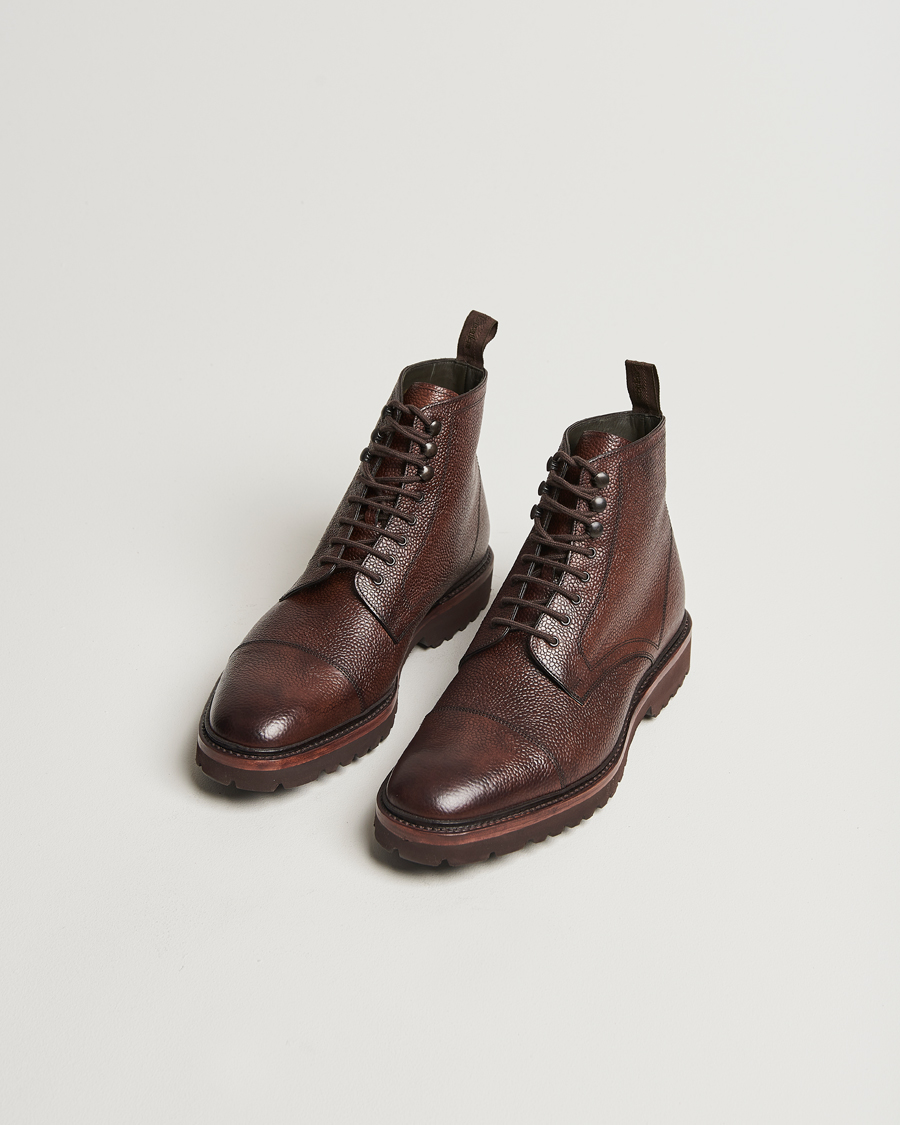 Herren | Boots | Loake 1880 | Aquarius Grained Lightweight Boot Dark Brown