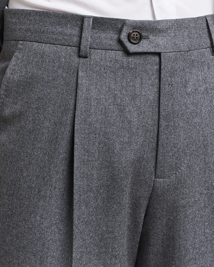 Herren | Anzüge | Brunello Cucinelli | Single Breasted Flannel Suit Grey Melange