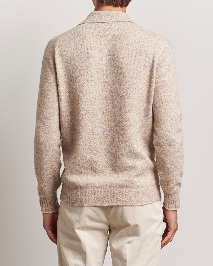 Herren | Pullover | Brunello Cucinelli | Alpaca Wool Long Sleeve Polo Light Beige