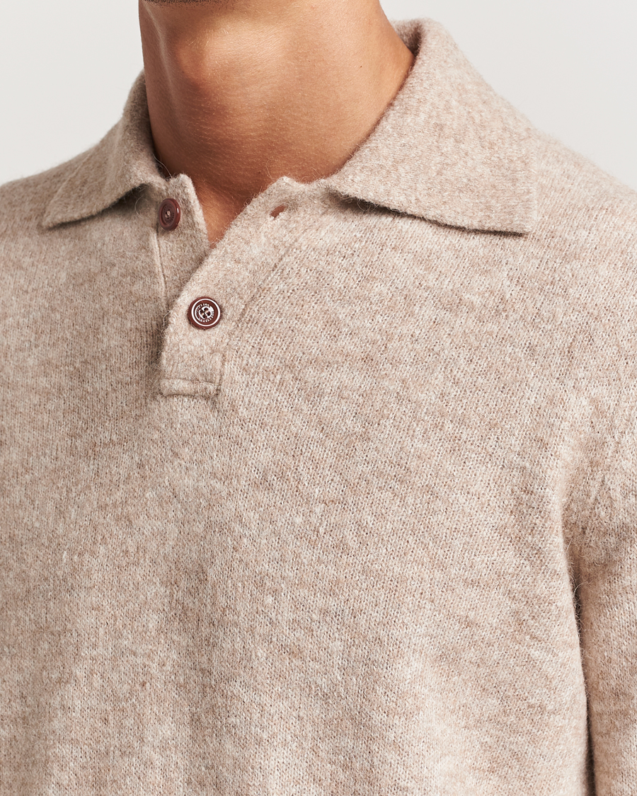 Herren | Pullover | Brunello Cucinelli | Alpaca Wool Long Sleeve Polo Light Beige