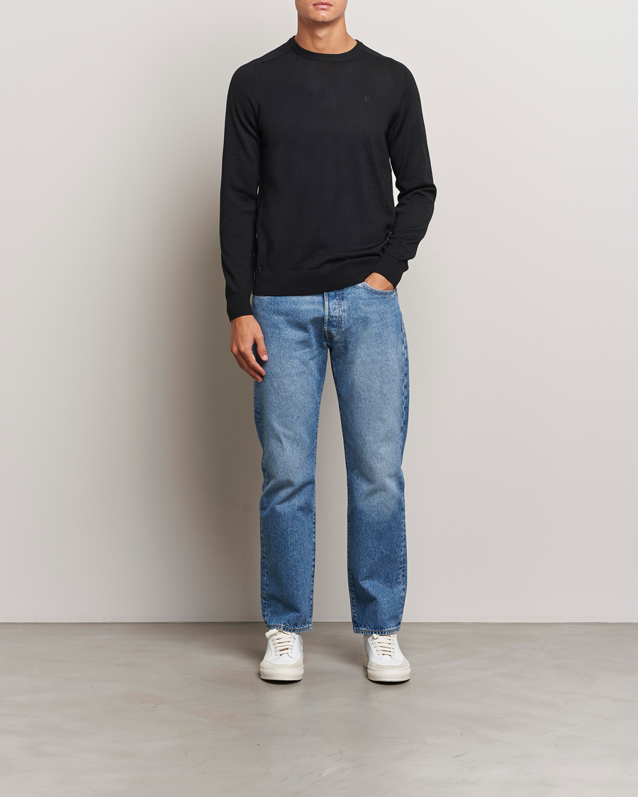Herren | Pullover | Morris | Merino O-neck Black