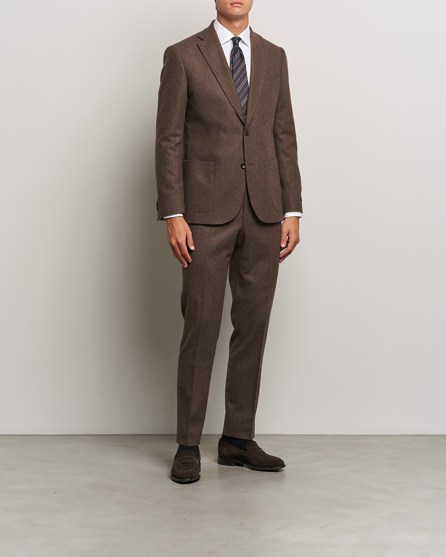 Herren | Sakkos | Morris | Flannel Wool Blazer Brown