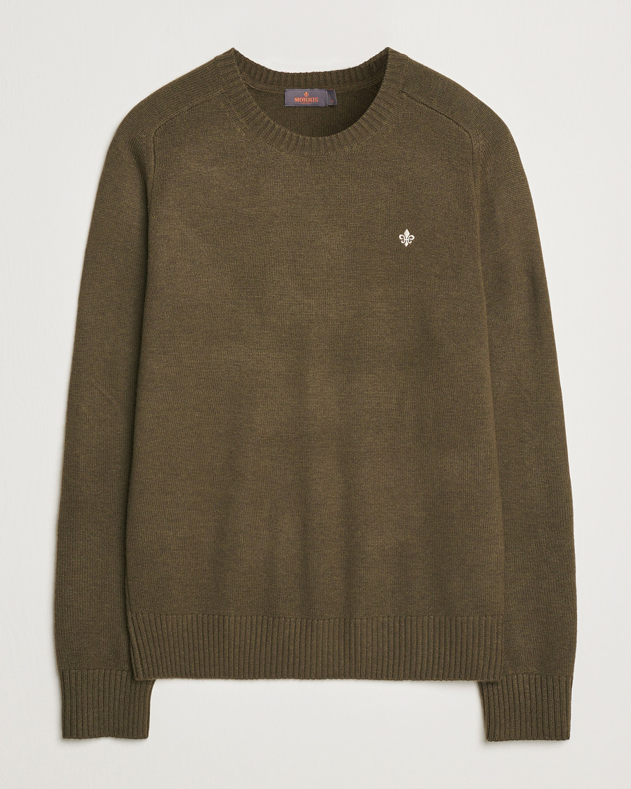 Herren | Pullover | Morris | Hertford Merino Crew Neck Olive