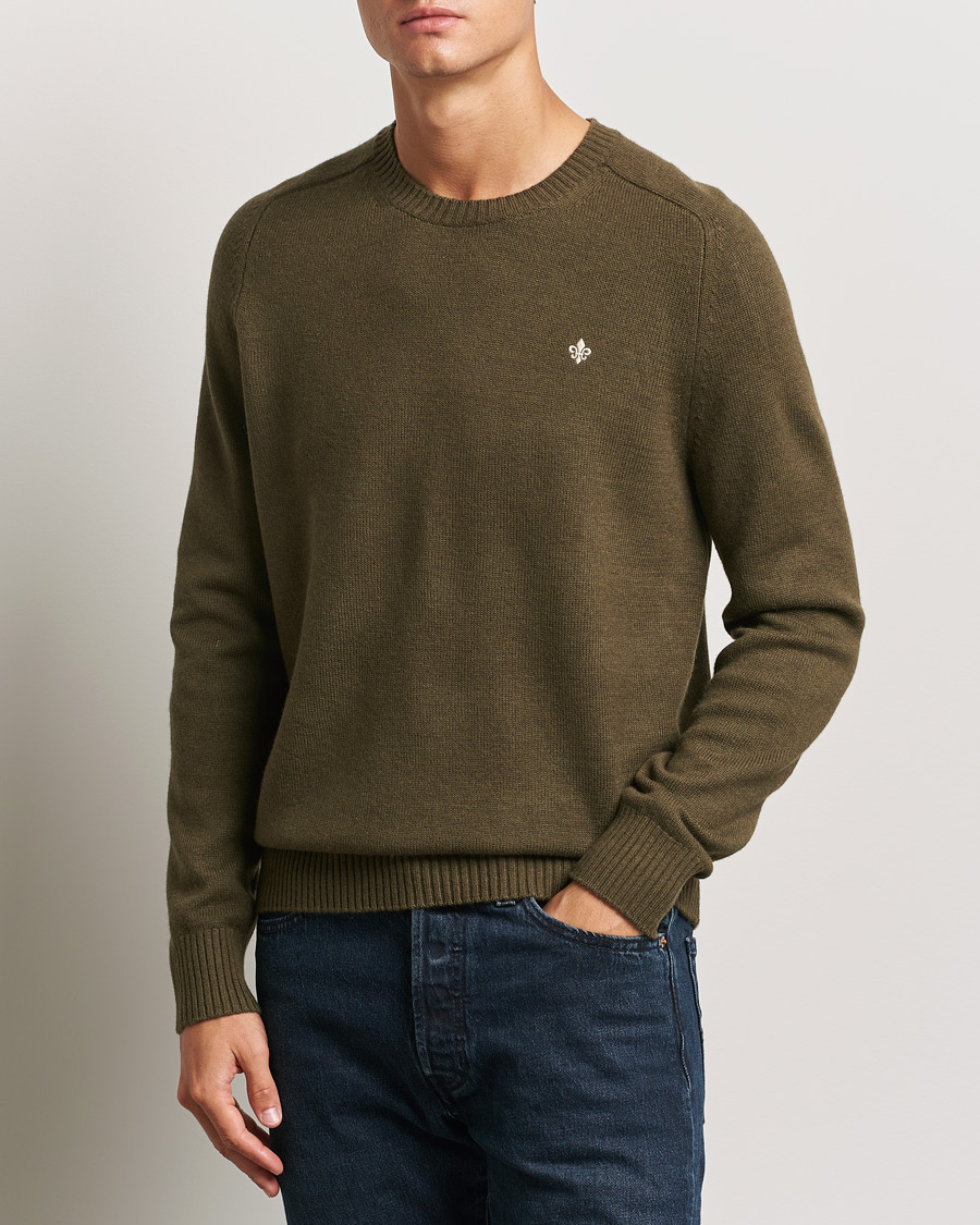 Herren | Pullover | Morris | Hertford Merino Crew Neck Olive