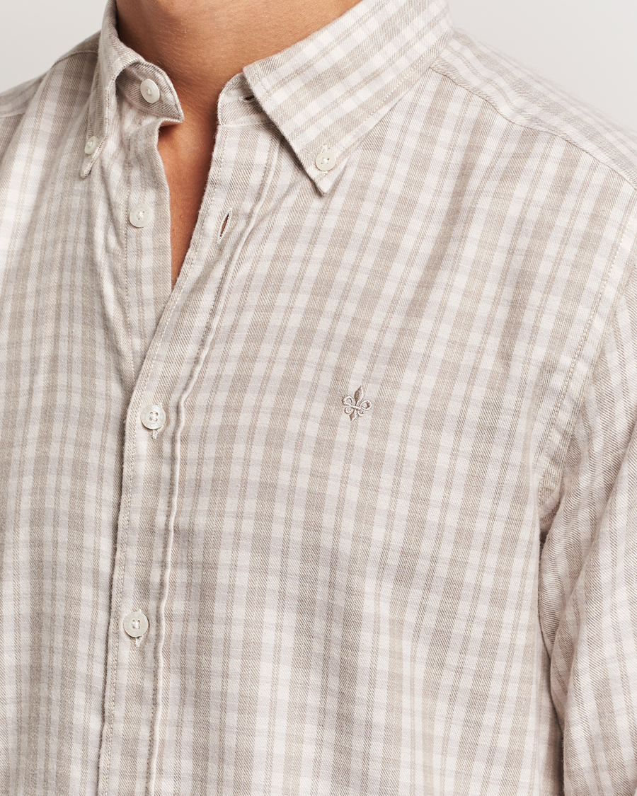 Herren | Hemden | Morris | Soft Check Flannel Shirt Khaki