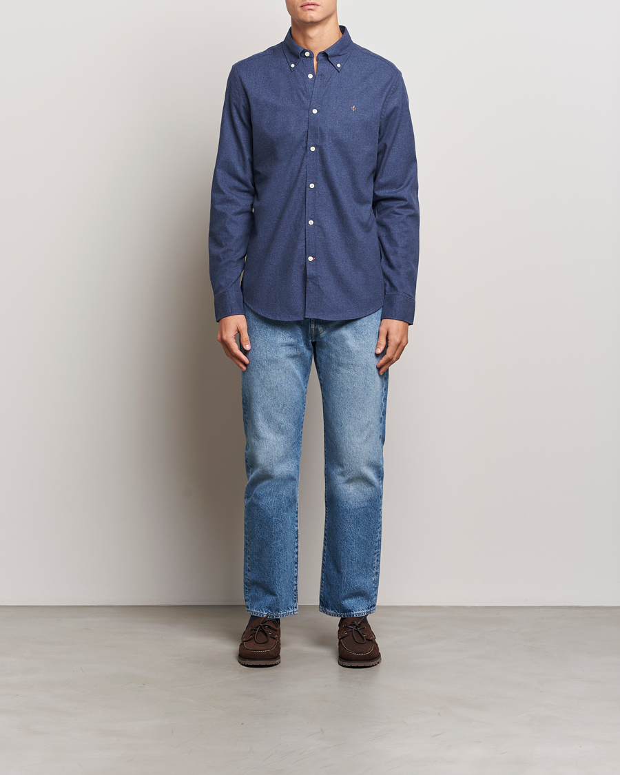 Herren | Hemden | Morris | Watts Flannel Shirt Navy