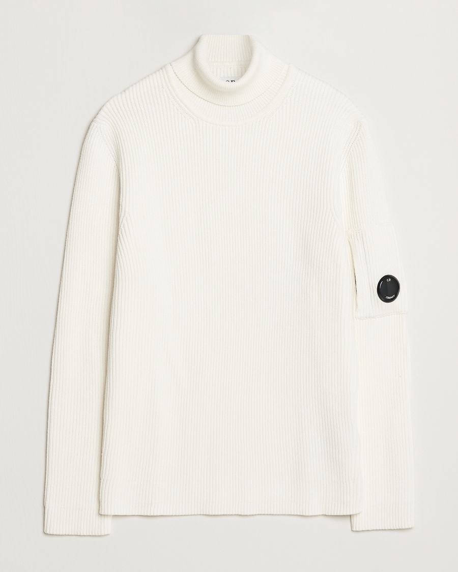 Herren | Pullover | C.P. Company | Full Rib Knitted Cotton Rollneck Off White