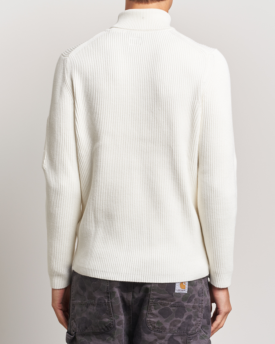 Herren | Pullover | C.P. Company | Full Rib Knitted Cotton Rollneck Off White