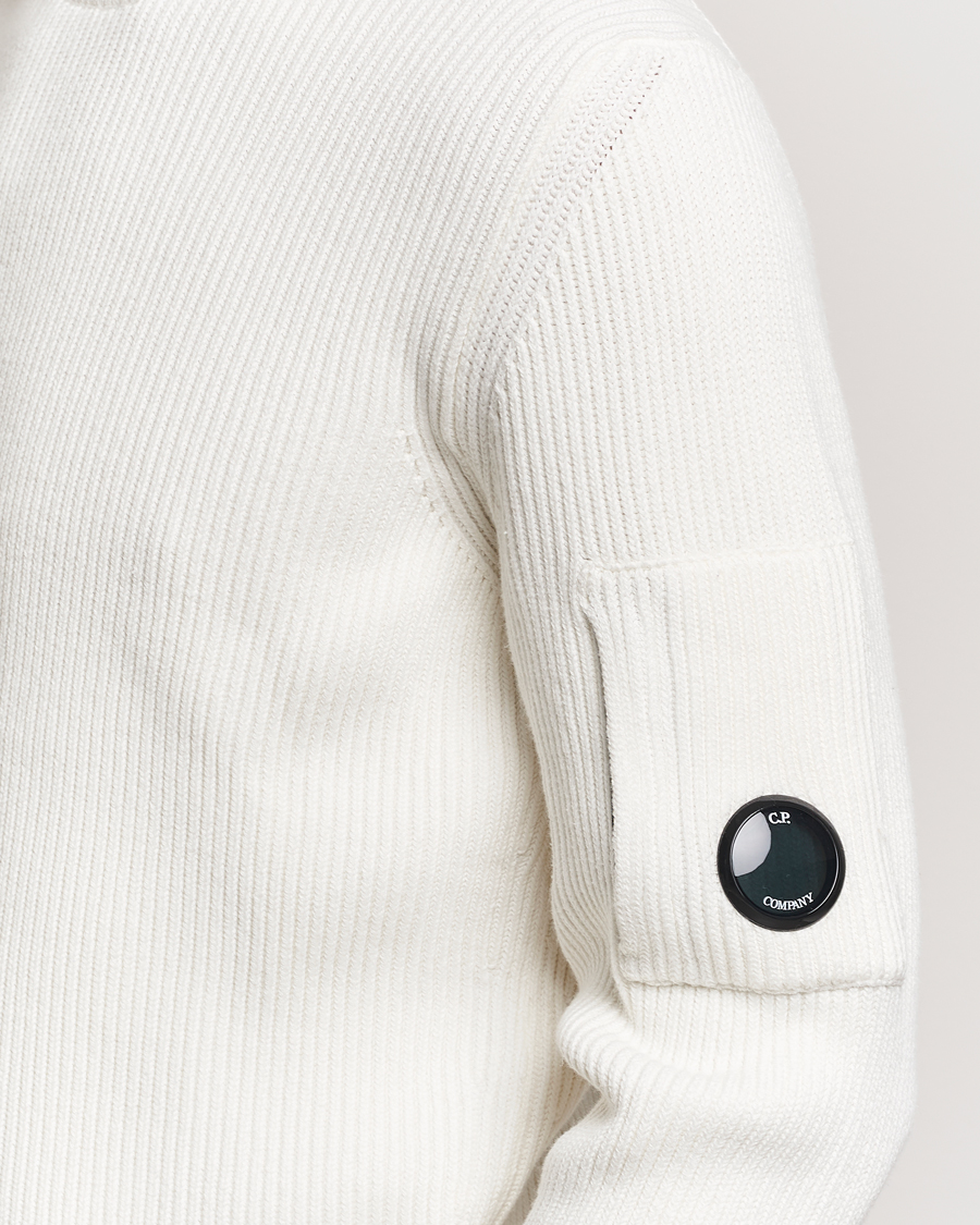Herren | Pullover | C.P. Company | Full Rib Knitted Cotton Rollneck Off White