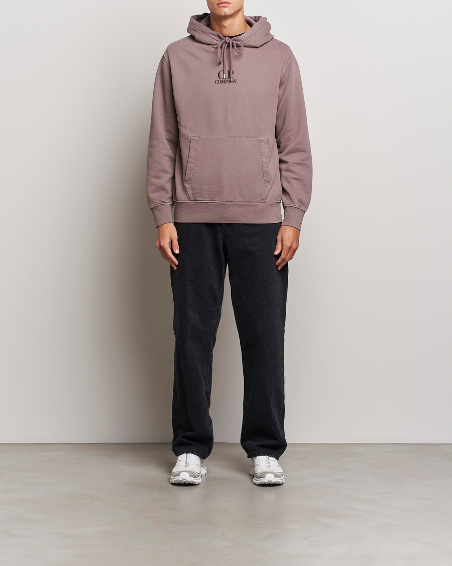 Herren | Pullover | C.P. Company | Brushed Emerized Fleece Hood Sweatshirt Washed Purple