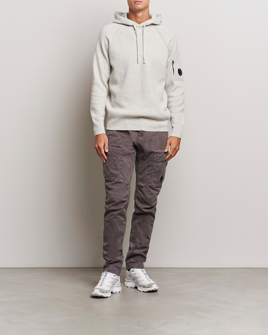 Herren | Pullover | C.P. Company | Lambswool Knitted Lens Hood Grey Melange