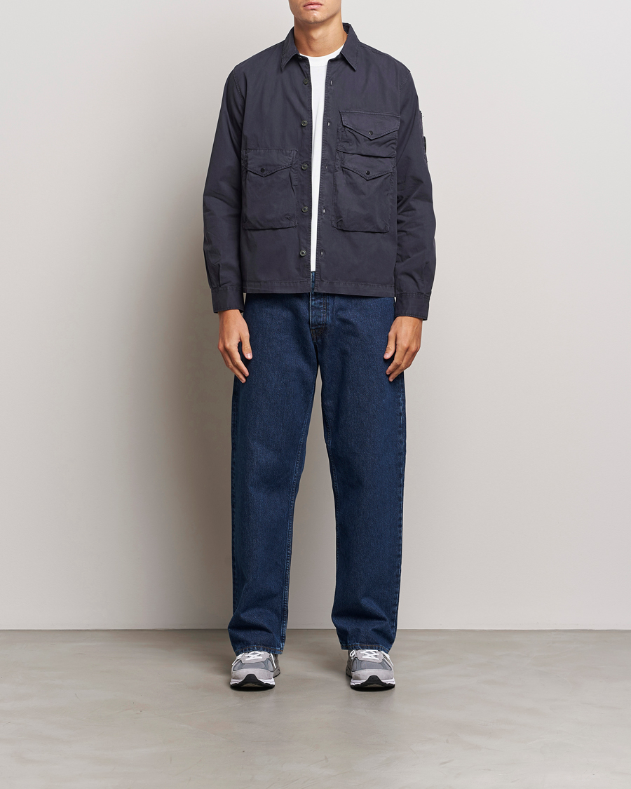 Herren | Hemden | C.P. Company | Organic Cotton Gabardine Pocket Overshirt Washed Blue