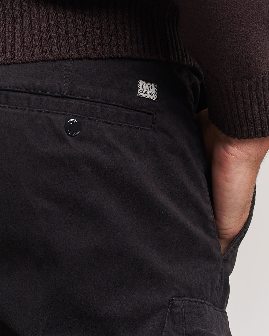 Herren | Hosen | C.P. Company | Stretch Satin Lens Cargo Pants Black