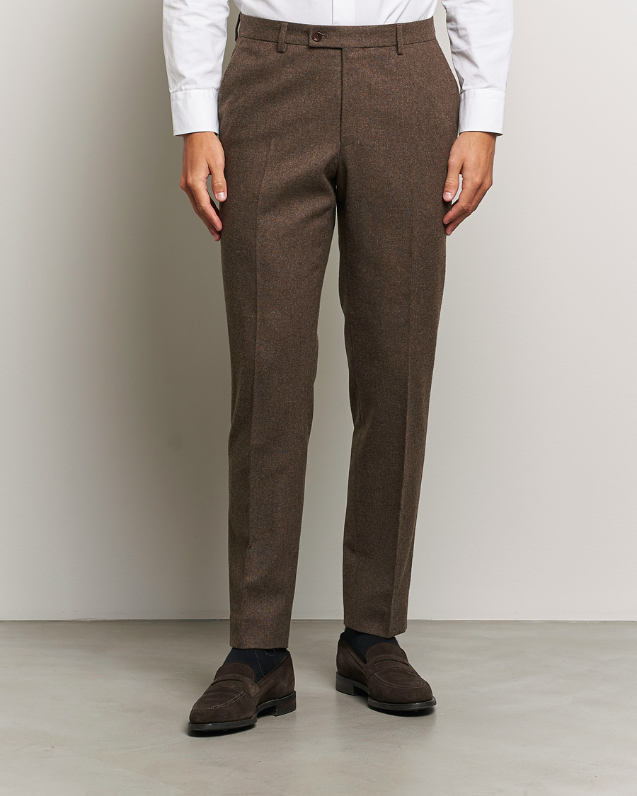 Herren | Hosen | Morris Heritage | Flannel Suit Trousers Brown