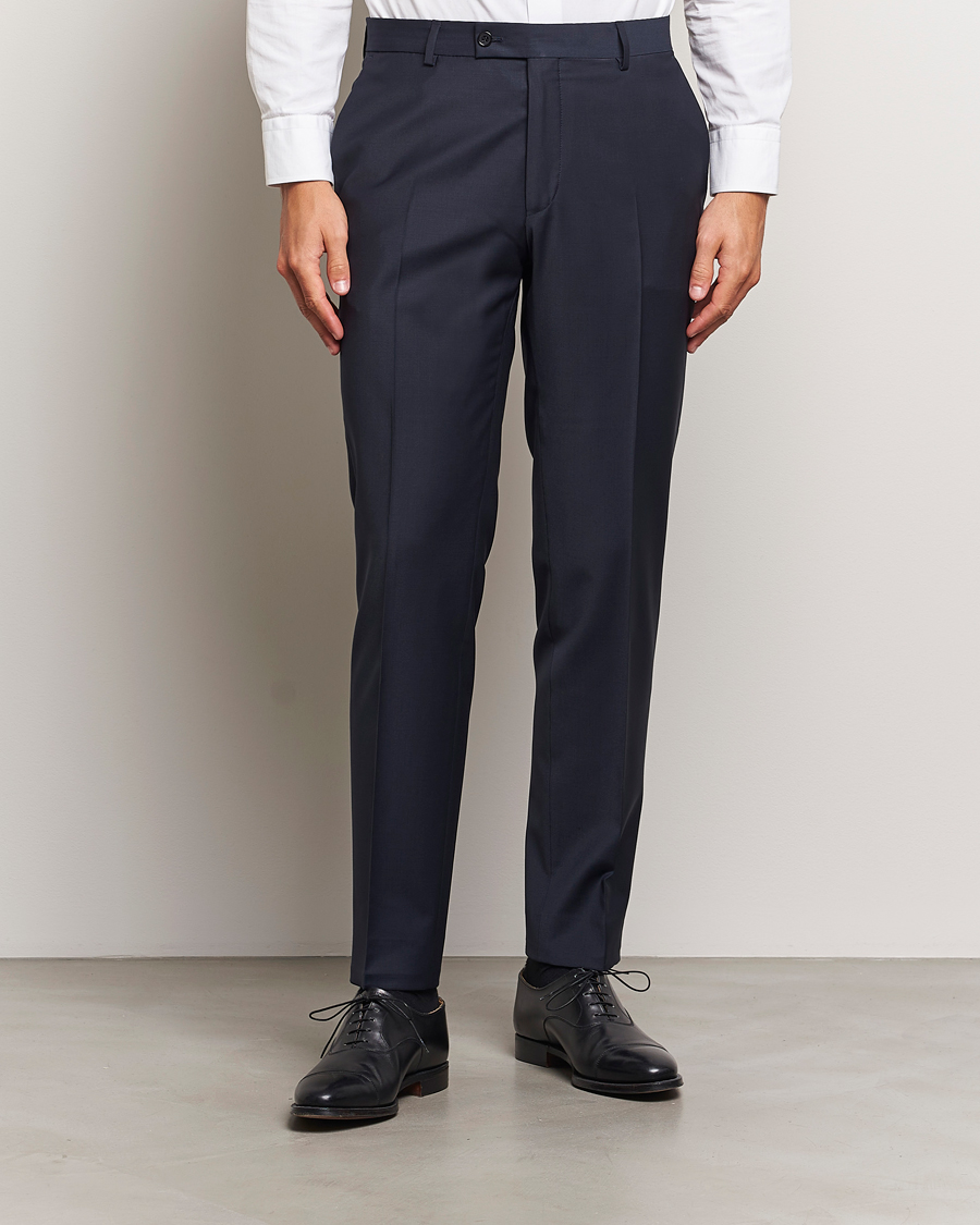 Herren | Hosen | Morris Heritage | Morris Wool Suit Trousers Navy