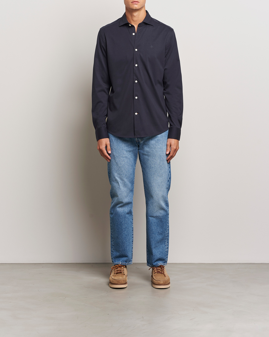 Herren | Hemden | Morris | Dressed Jersey Shirt Old Blue