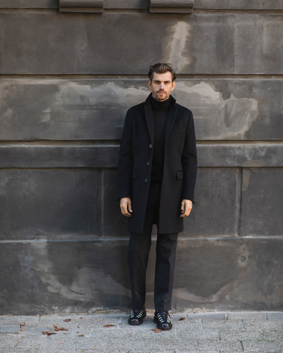 Herren | Jacken | Oscar Jacobson | Sylar Wool/Cashmere Coat Black
