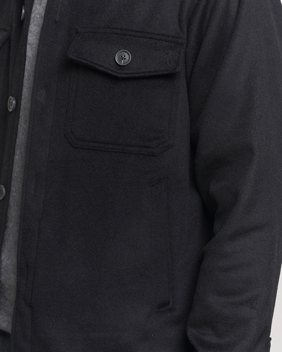 Herren | Jacken | Oscar Jacobson | Maverick Wool/Cashmere Shirt Jacket Black