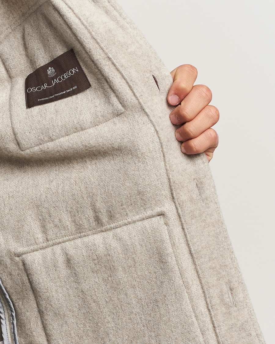 Herren | Jacken | Oscar Jacobson | Safari Wool Shirt Jacket Beige
