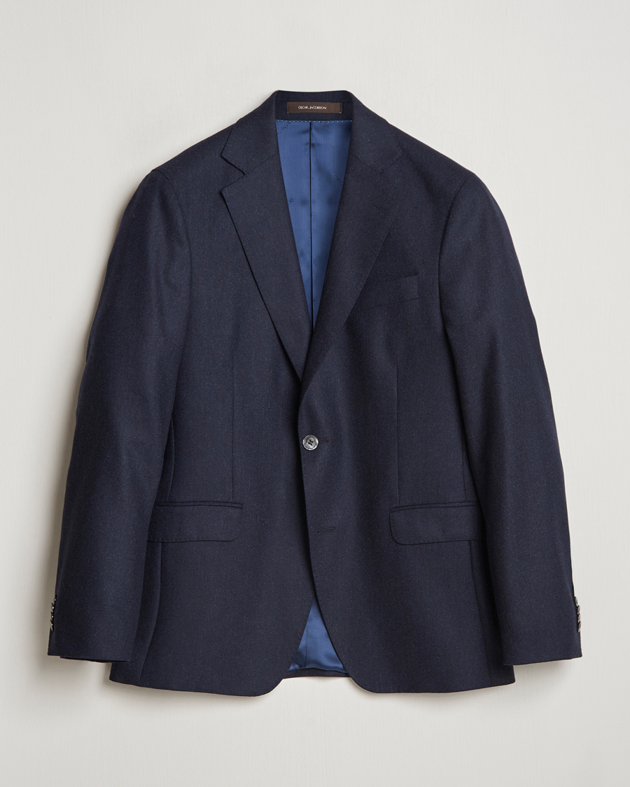 Herren | Sakkos | Oscar Jacobson | Fogerty Flannel Blazer Navy