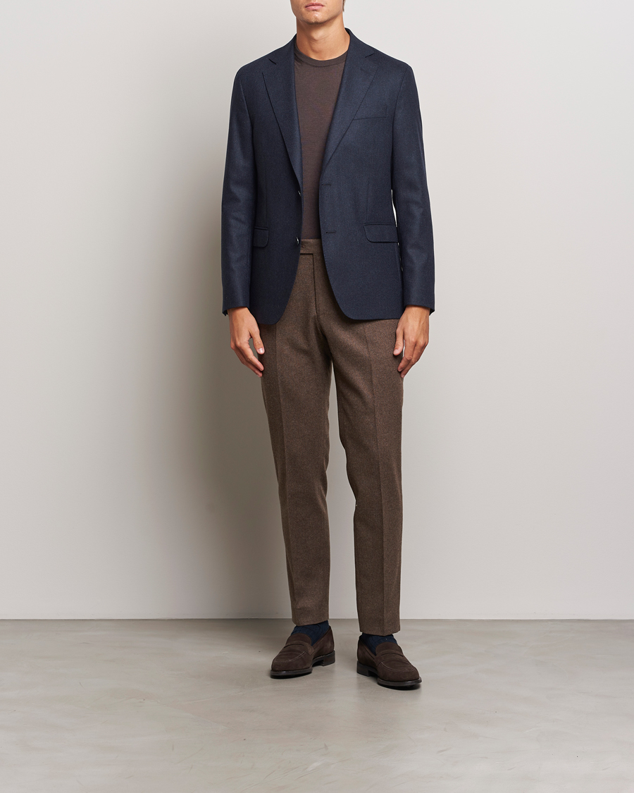Herren | Sakkos | Oscar Jacobson | Fogerty Flannel Blazer Navy