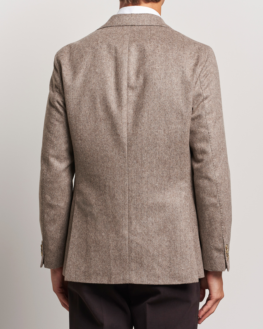 Herren | Sakkos | Oscar Jacobson | Fogerty Herringbone Wool Blazer Beige