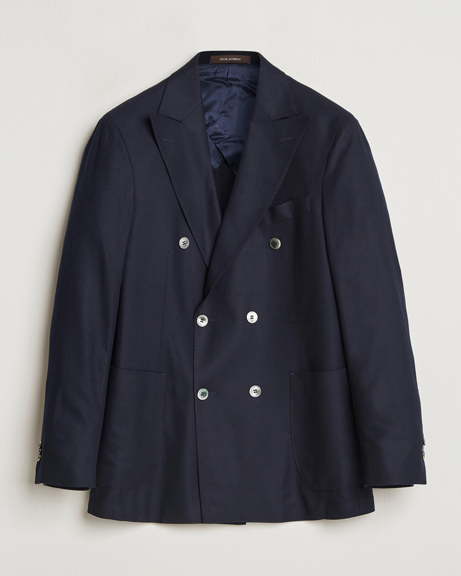 Herren | Sakkos | Oscar Jacobson | Farris DB Super 150's Loro Piana Wool Blazer Navy