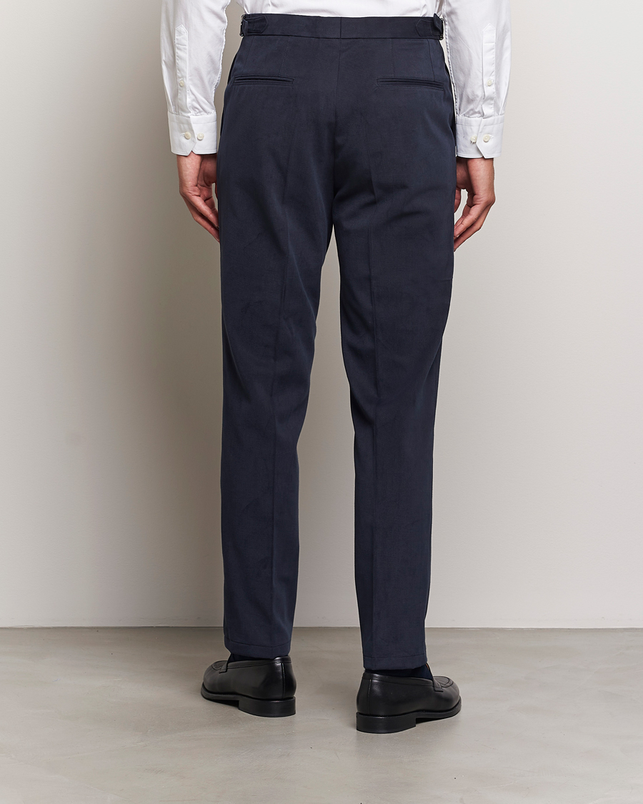 Herren | Hosen | Oscar Jacobson | Delon Brushed Cotton Trousers Navy