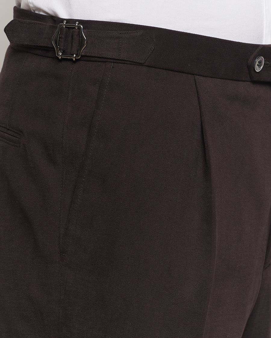 Herren | Hosen | Oscar Jacobson | Delon Brushed Cotton Trousers Brown
