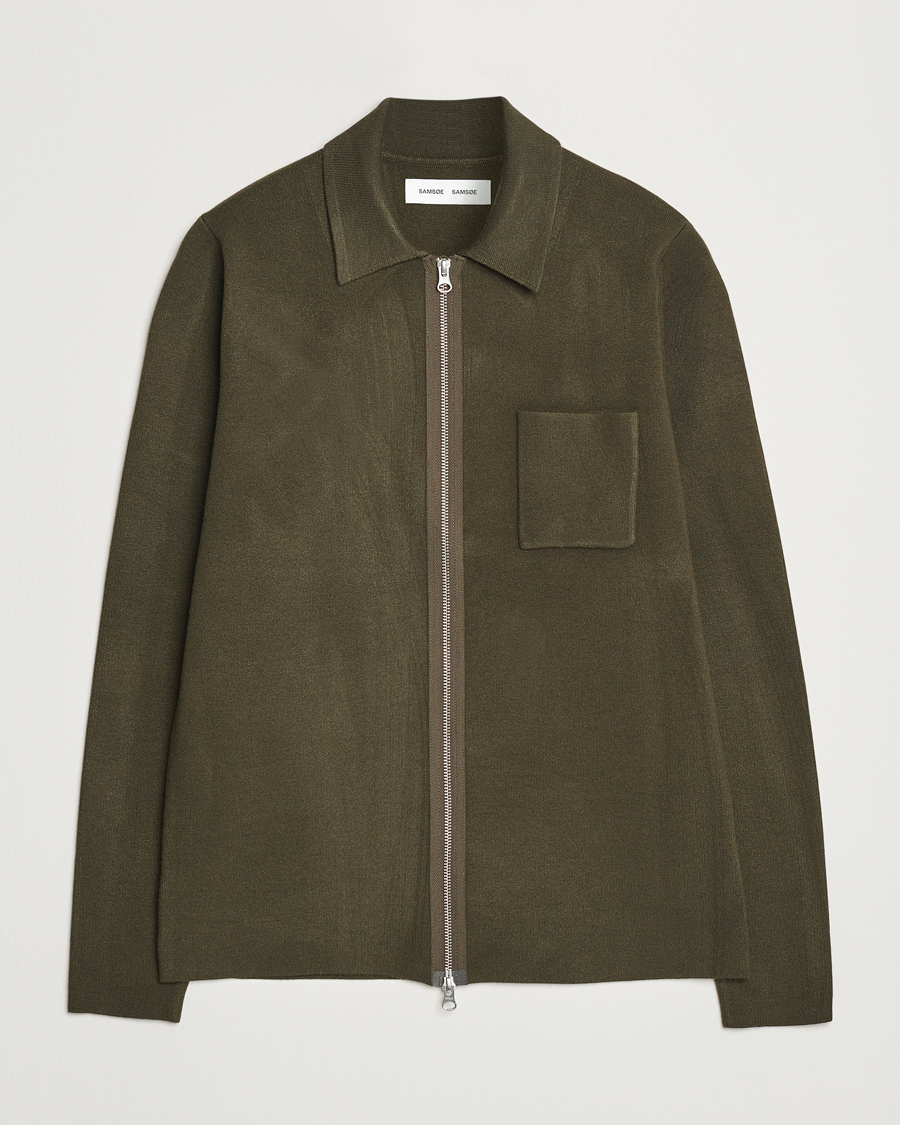 Herren | Pullover | Samsøe Samsøe | Guna Full Zip Forest Night
