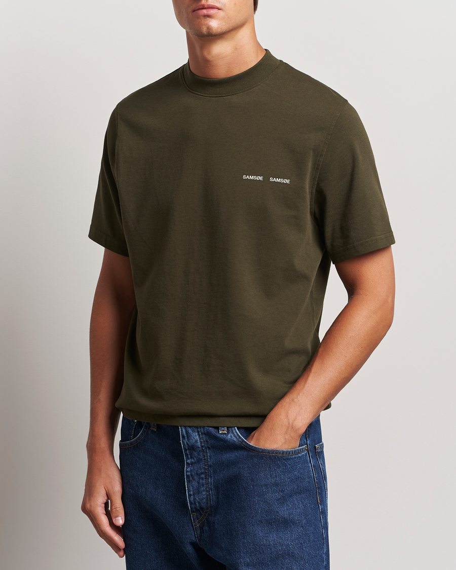 Herren | T-Shirts | Samsøe Samsøe | Norsbro Organic Cotton T-Shirt Forest Night