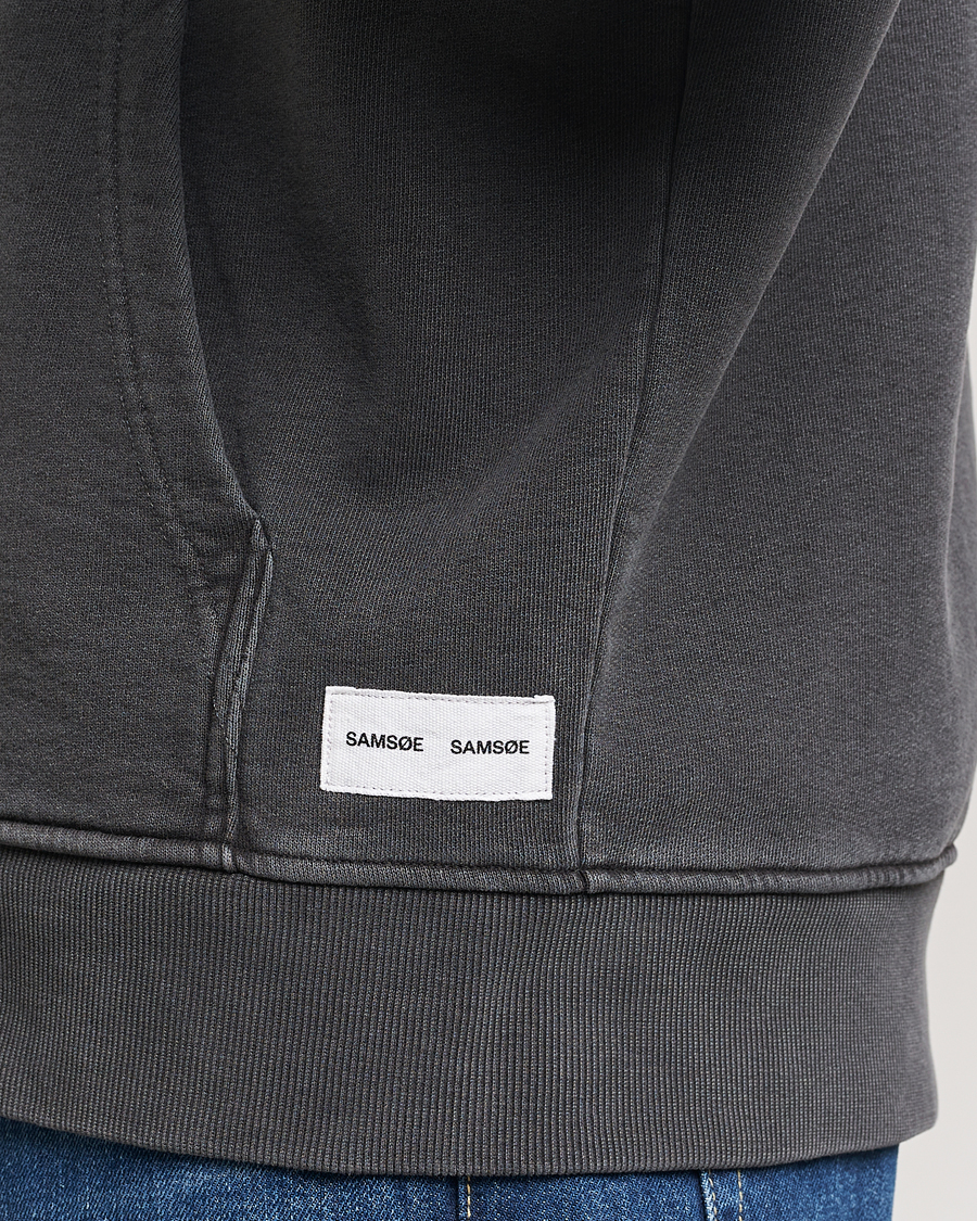 Herren | Pullover | Samsøe Samsøe | Pigment Dyed Full Zip Hoodie Black