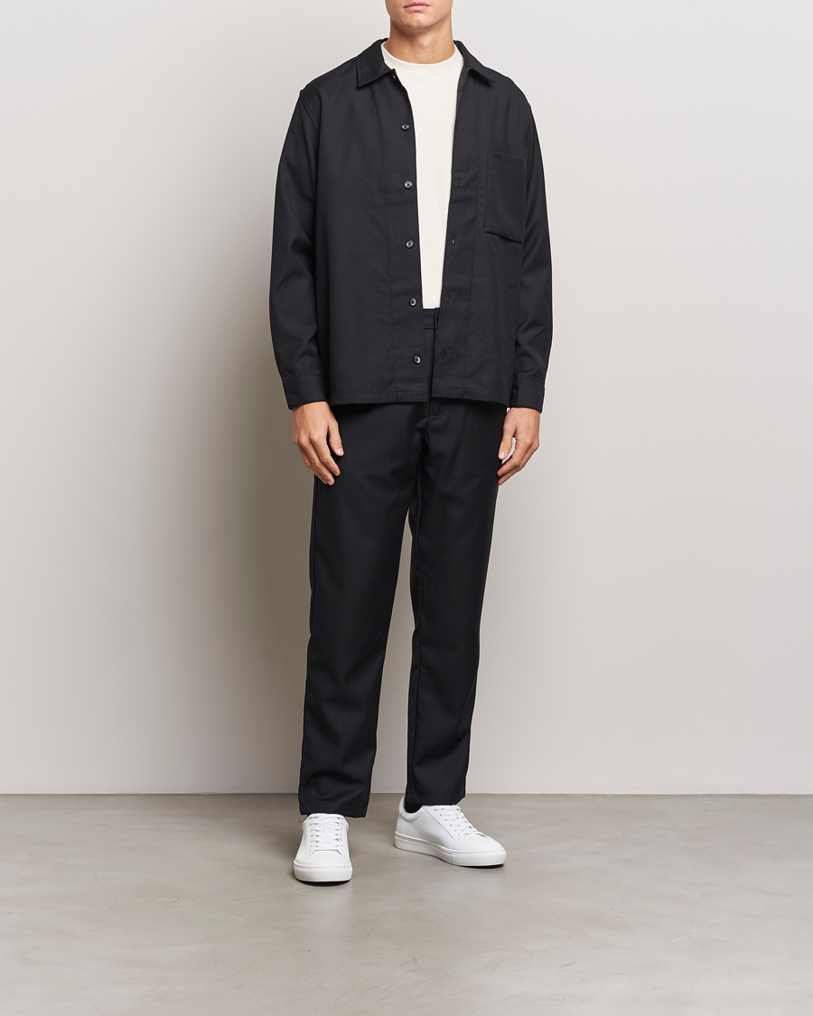 Herren | Hosen | Samsøe Samsøe | Bertil Pleated Drawstring Trousers Black