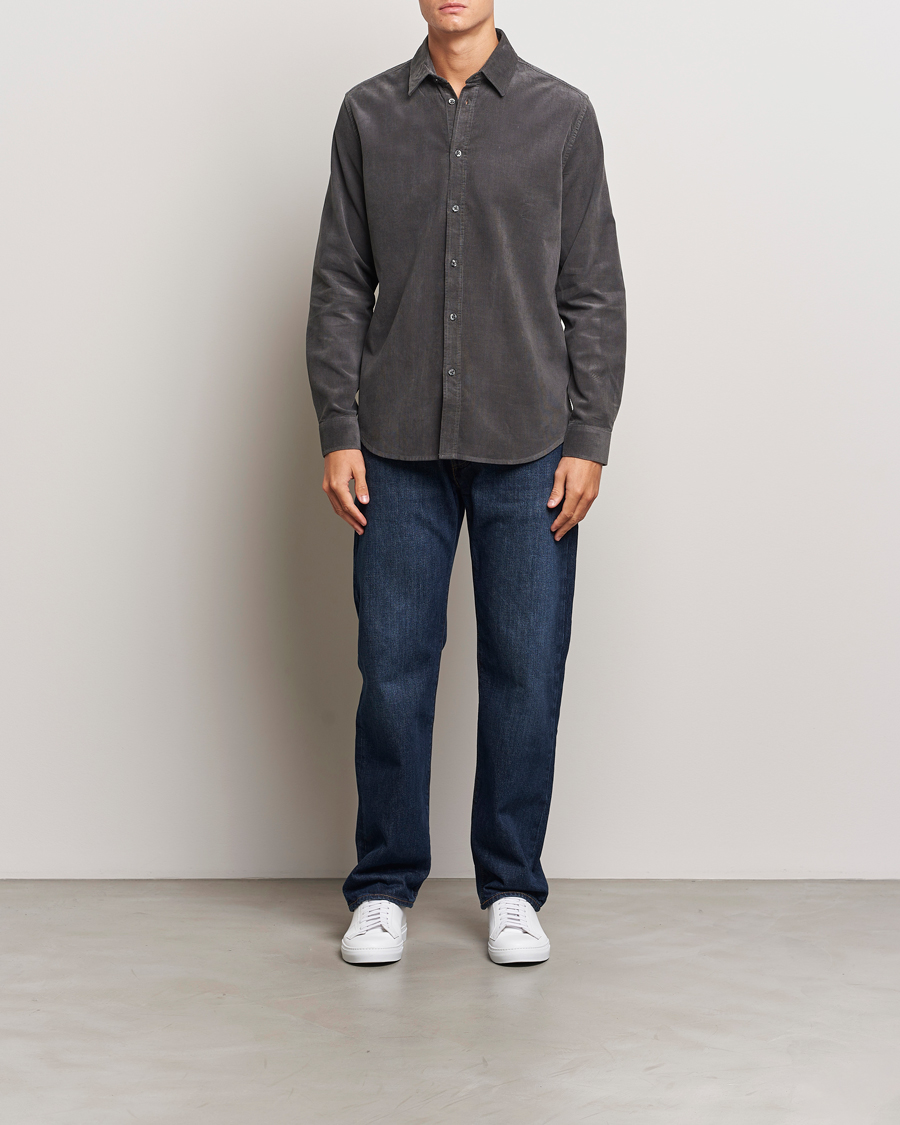 Herren | Hemden | Samsøe Samsøe | Liam Baby Cord Shirt Volcanic Ash
