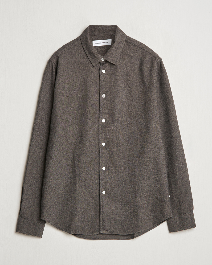 Herren | Hemden | Samsøe Samsøe | Liam Brushed Flannel Shirt Major Brown Melange