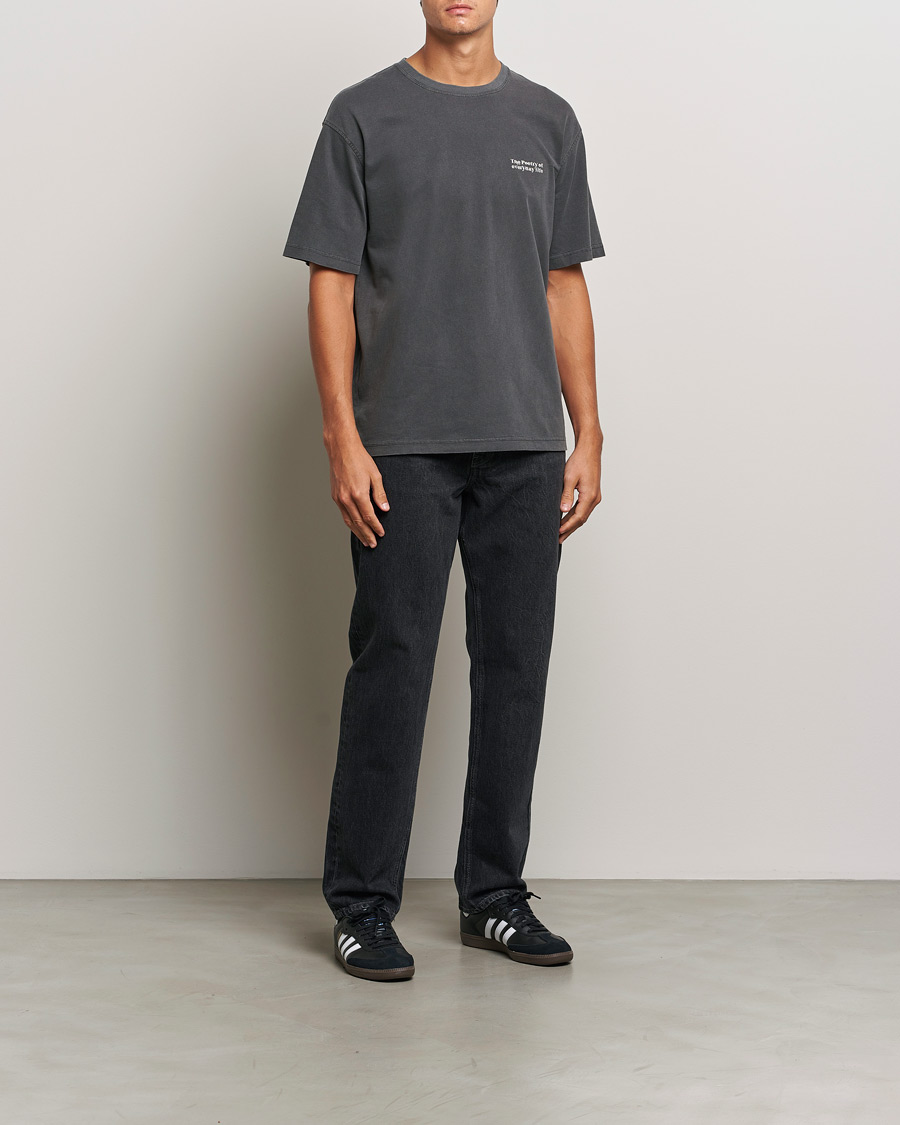 Herren | T-Shirts | Samsøe Samsøe | Poetry Printed T-Shirt Black Zen