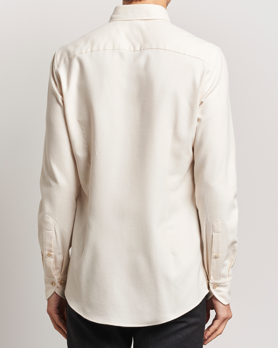 Herren | Hemden | Stenströms | Slimline Flannel Shirt Beige