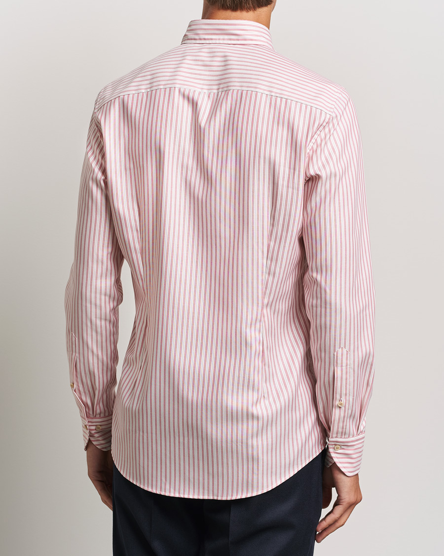 Herren | Hemden | Stenströms | Slimline Vintage Stripe Oxford Shirt Red