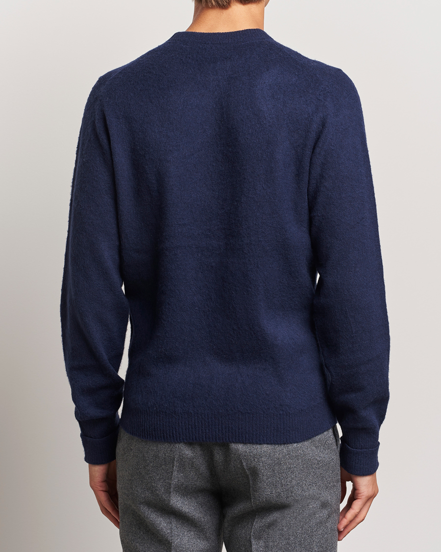 Herren | Pullover | Stenströms | Brushed Merino Crew Neck Navy